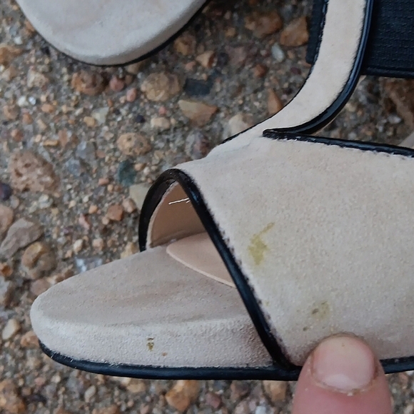 Karl Lagerfeld Rosalie cream suede & black heeled sandals womens 6 - Picture 10 of 10